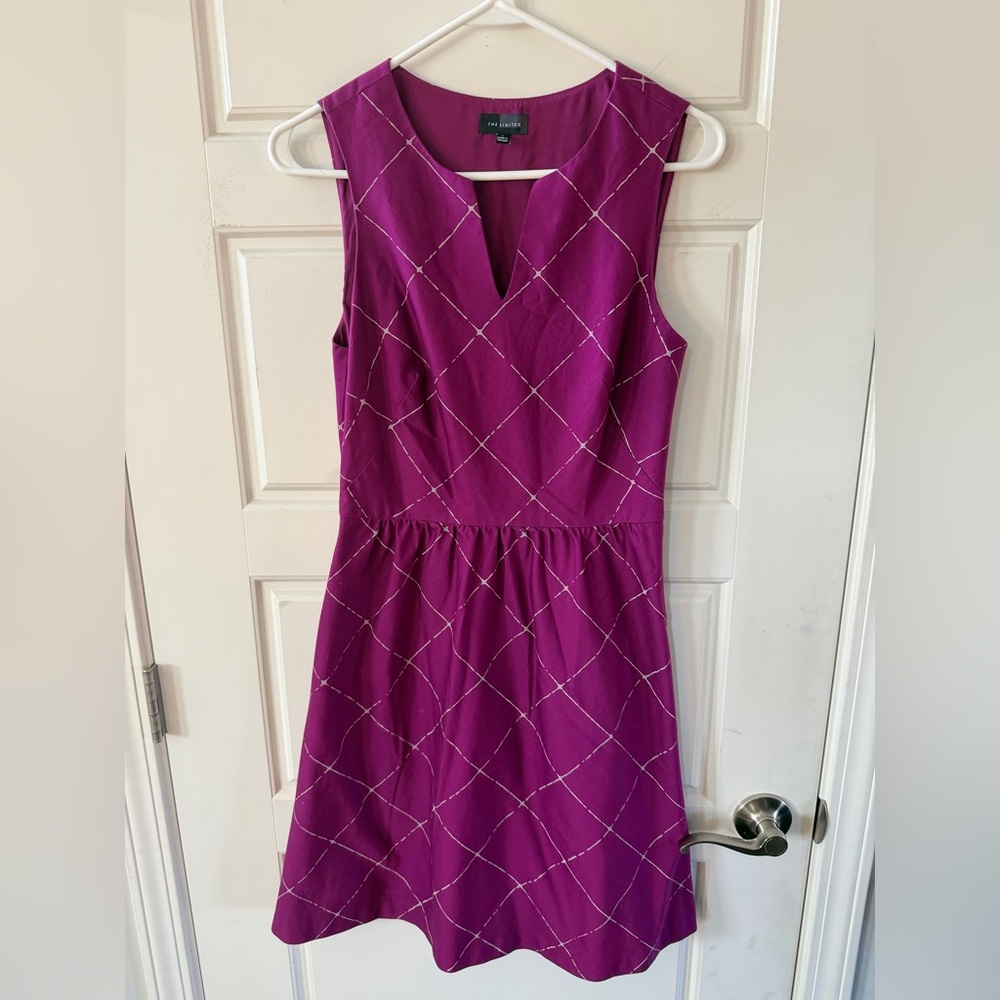 The Limited Purple Sleeveless Mini Dress
